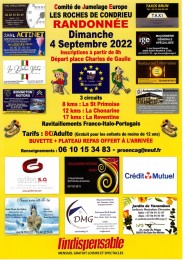 Marche organisée par le Comité de Jumelage Europe 
dimanche 4 septembre 