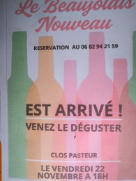 Soirée Beaujolais nouveau au Clos Pasteur 