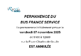 La permanence du Bus France Service le 7 novembre est annulée