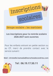 INCRIPTIONS SCOLAIRES
