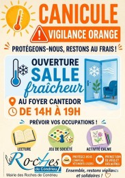 Vigilance orange canicule – Mise à disposition d’une salle fraîcheur