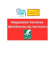 Modification des horaires des déchèteries.
