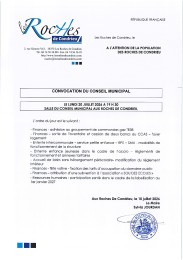CONSEIL MUNICIPAL LE 20 JUILLET 2026