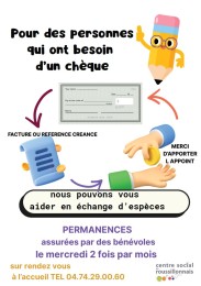 Permanences chéquier - Centre Social du Roussillonnais