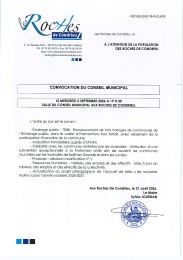 CONVOCATION DU CONSEIL MUNICIPAL LE 02 SEPTEMBRE 2026